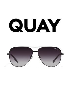 Quay High Key 126 Black/smoked lenses  Aviator Sunglasses Polarized